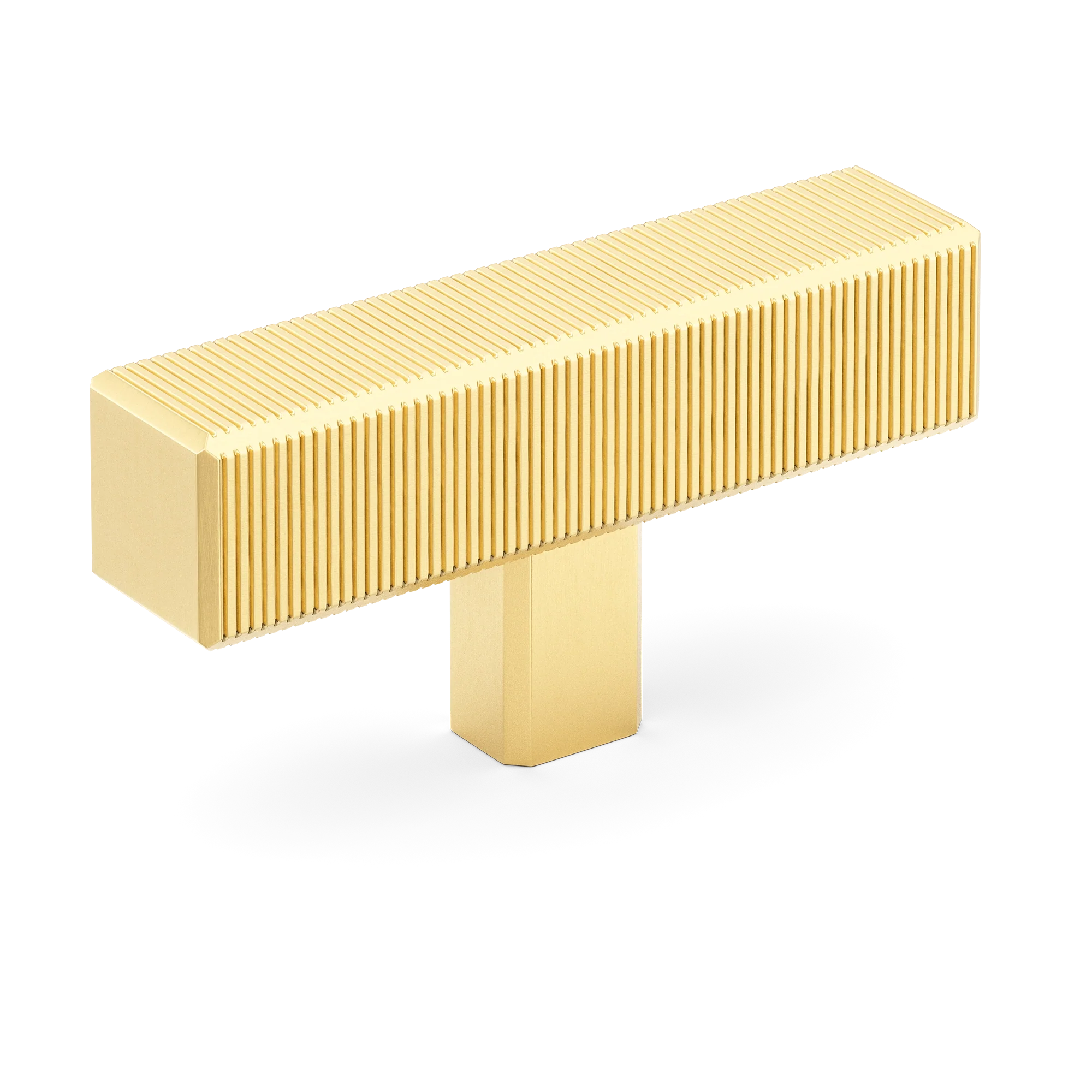 Armac Martin Digbeth Ridged T-bar without Backplate in 67mm / Satin Brass Lacquered