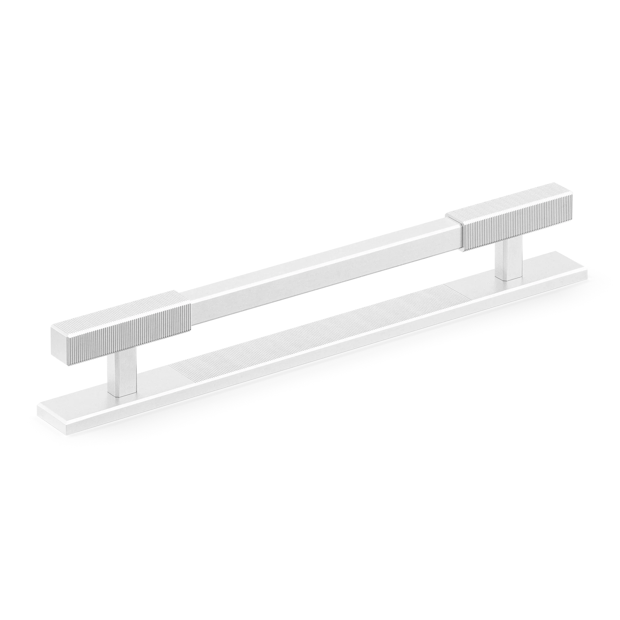 Armac Martin Digbeth Ridged Cabinet Handle with Backplate in 128mm / Satin Chrome Plate