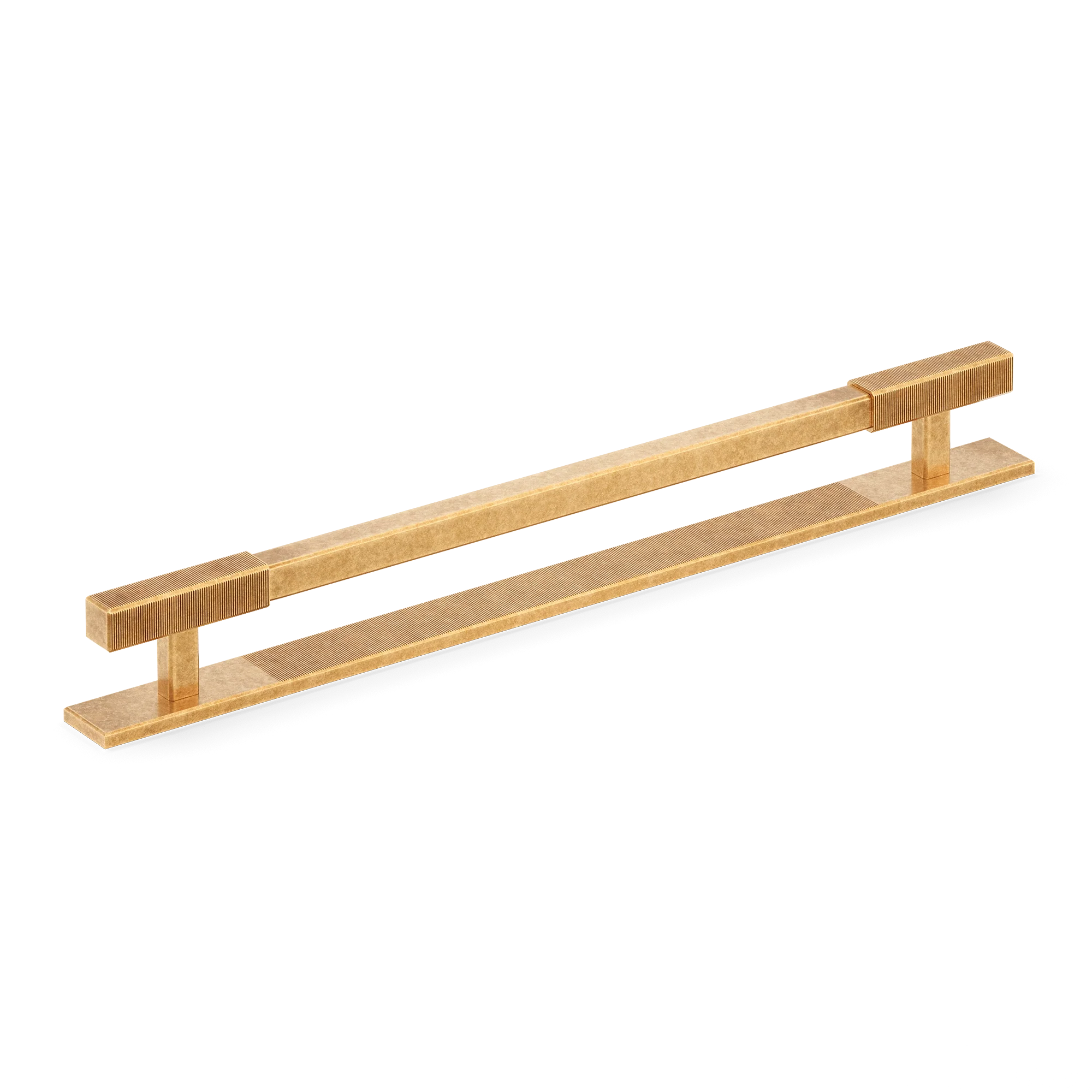 Armac Martin Digbeth Ridged Appliance Pull with Backplate in 384mm / Burnished Brass