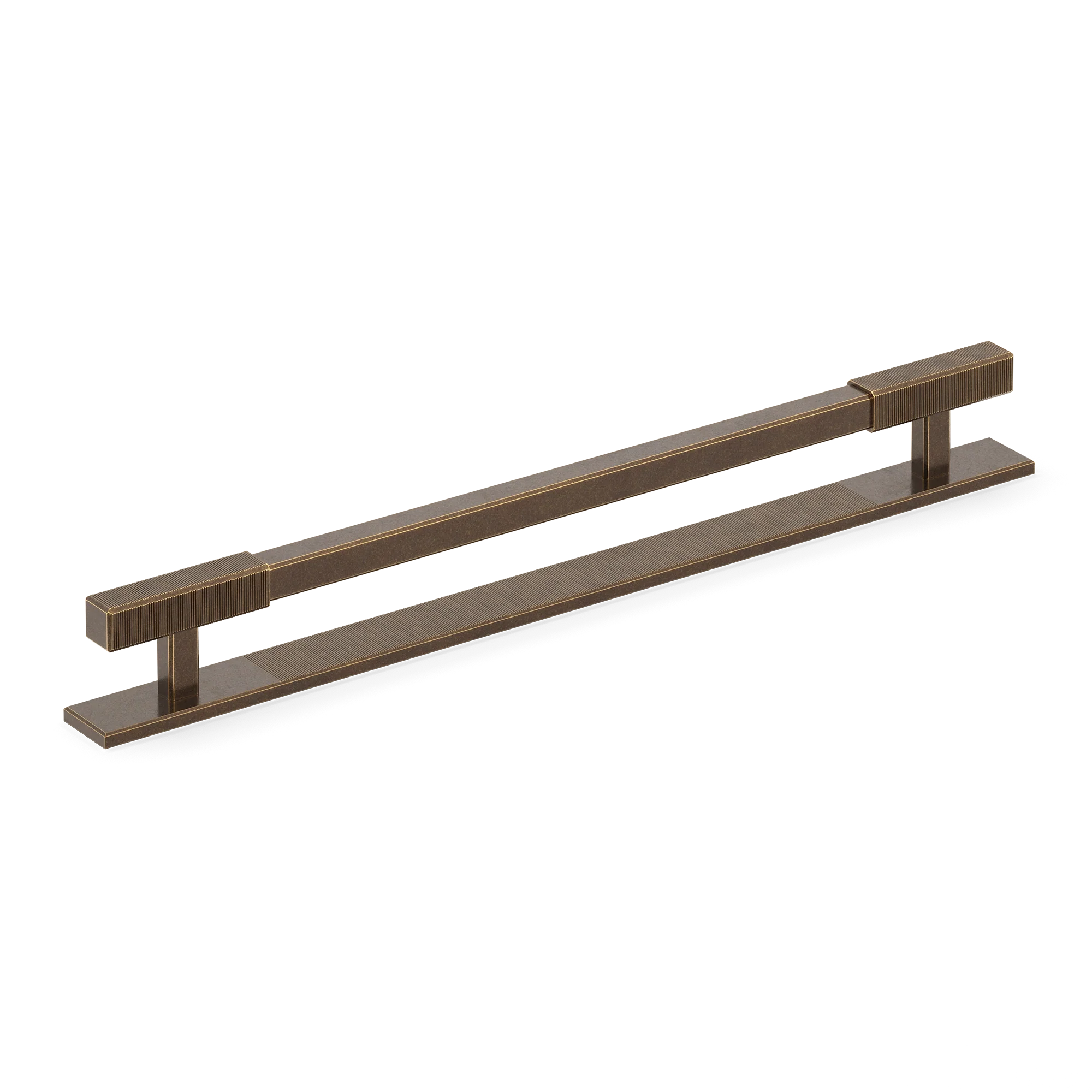 Armac Martin Digbeth Ridged Appliance Pull with Backplate in 384mm / Dark Aged Brass