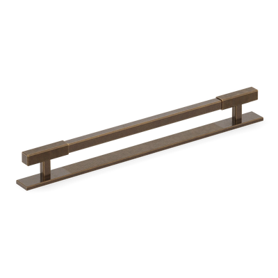 Armac Martin Digbeth Ridged Appliance Pull with Backplate in 384mm / Dark Aged Brass