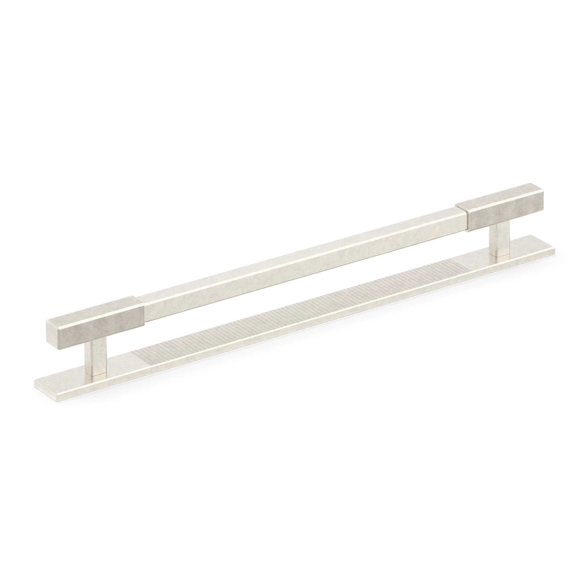 Armac Martin Digbeth Ridged Appliance Pull with Backplate in 384mm / Barrelled Nickel Plate
