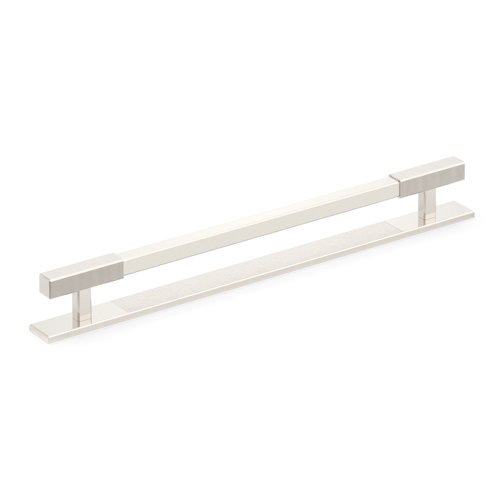 Armac Martin Digbeth Ridged Appliance Pull with Backplate in 384mm / Polished Nickel Plate