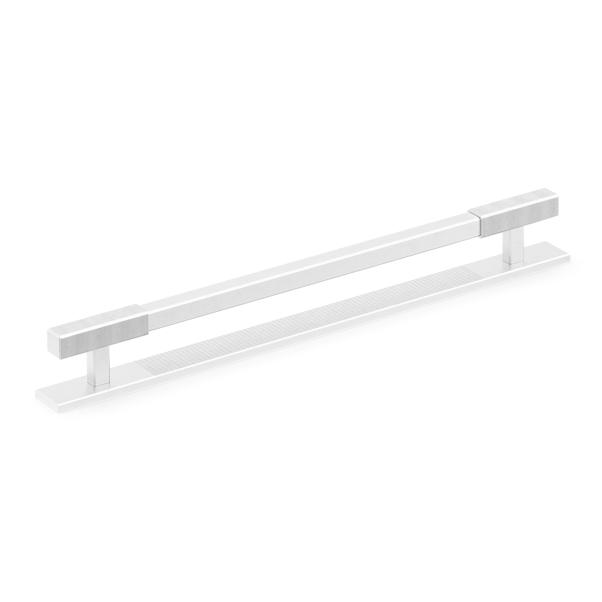 Armac Martin Digbeth Ridged Appliance Pull with Backplate in 384mm / Satin Chrome Plate