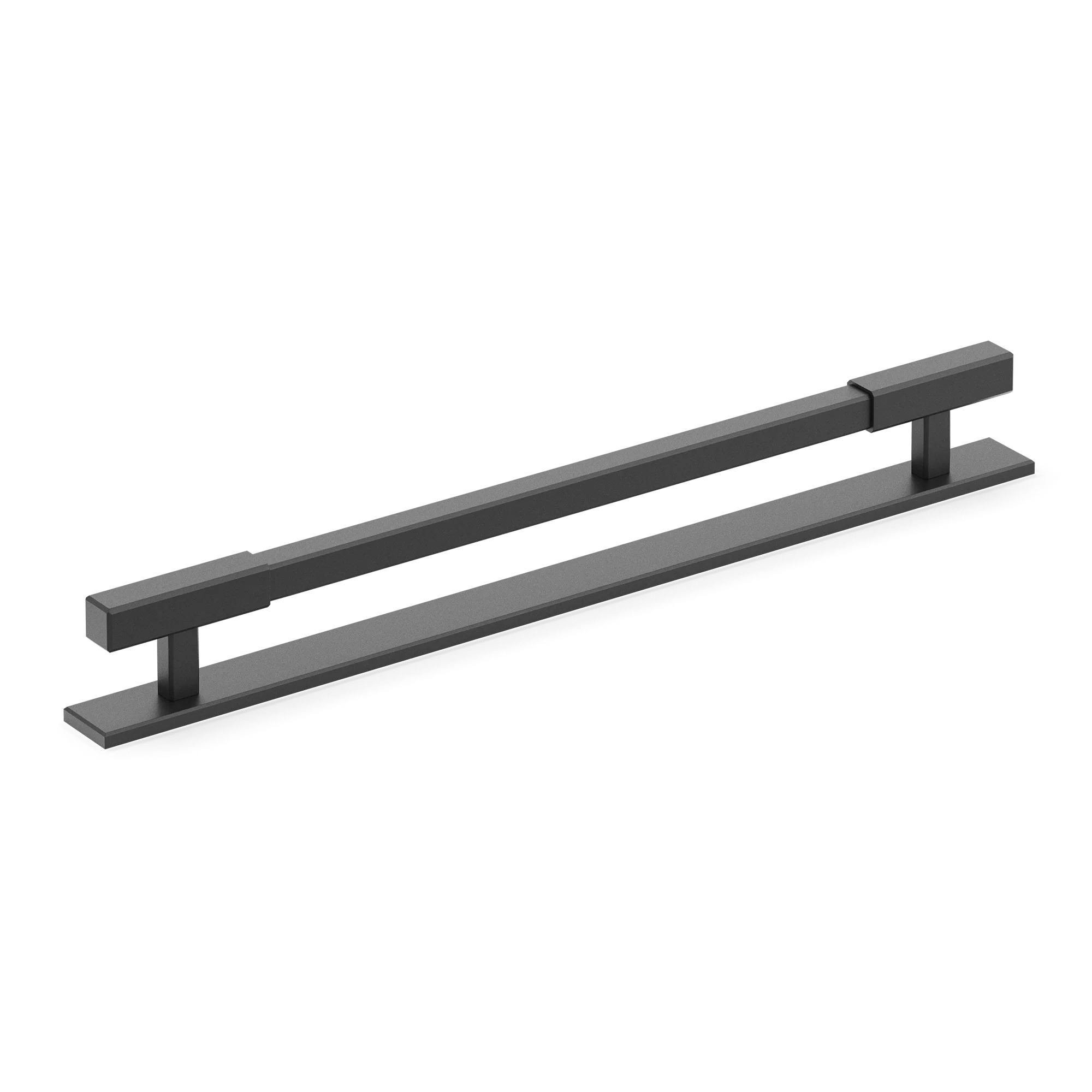 Armac Martin Digbeth Plain Appliance Pull with Backplate in 384mm / Matt Black Lacquered