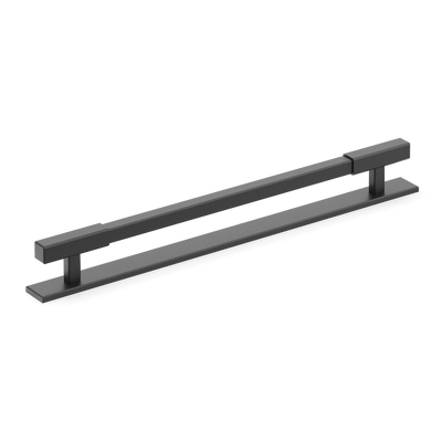 Armac Martin Digbeth Plain Appliance Pull with Backplate in 384mm / Matt Black Lacquered
