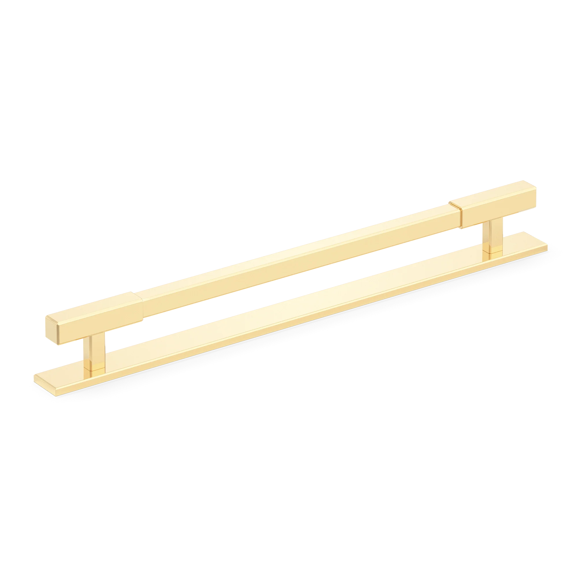 Armac Martin Digbeth Plain Appliance Pull with Backplate in 384mm / Polished Brass Unlacquered