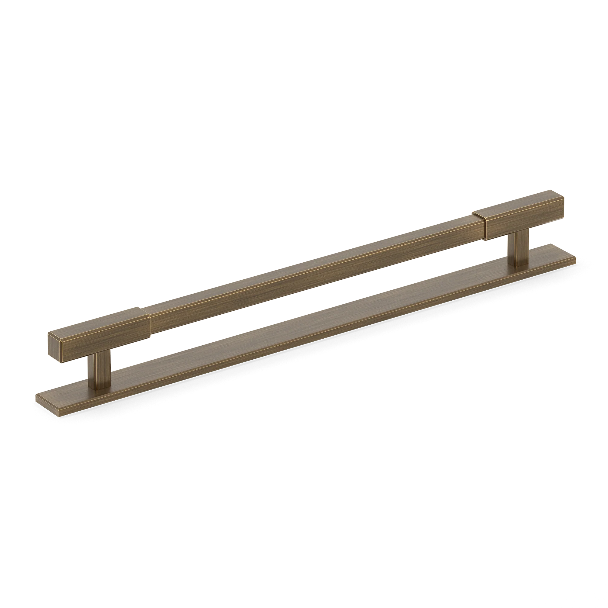 Armac Martin Digbeth Plain Appliance Pull with Backplate in 384mm / Satin Antique Satin Lacquered