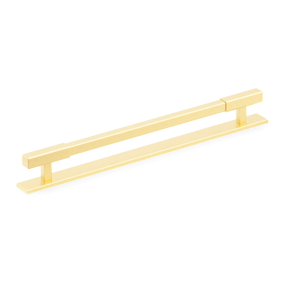 Armac Martin Digbeth Plain Appliance Pull with Backplate in 384mm / Satin Brass Lacquered