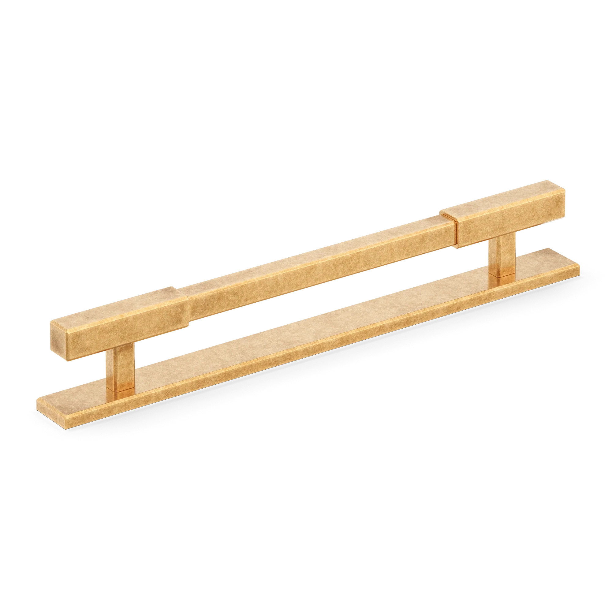 Armac Martin Digbeth Plain Cabinet Handle with Backplate in 128mm / Burnished Brass