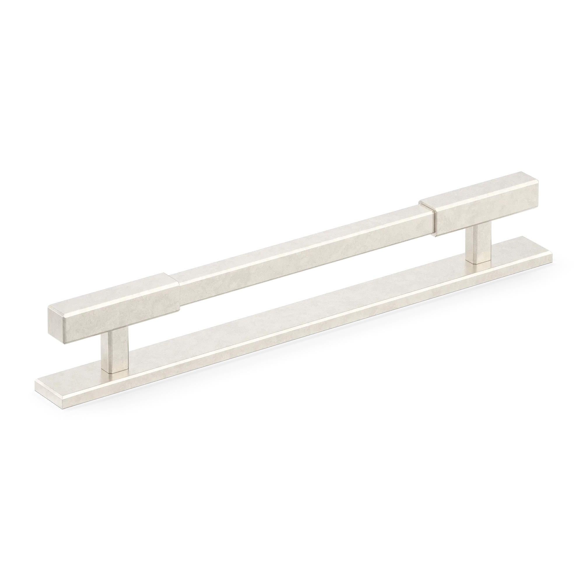 Armac Martin Digbeth Plain Cabinet Handle with Backplate in 128mm / Barrelled Nickel Plate