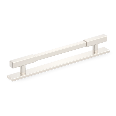 Armac Martin Digbeth Plain Cabinet Handle with Backplate in 128mm / Polished Nickel Plate