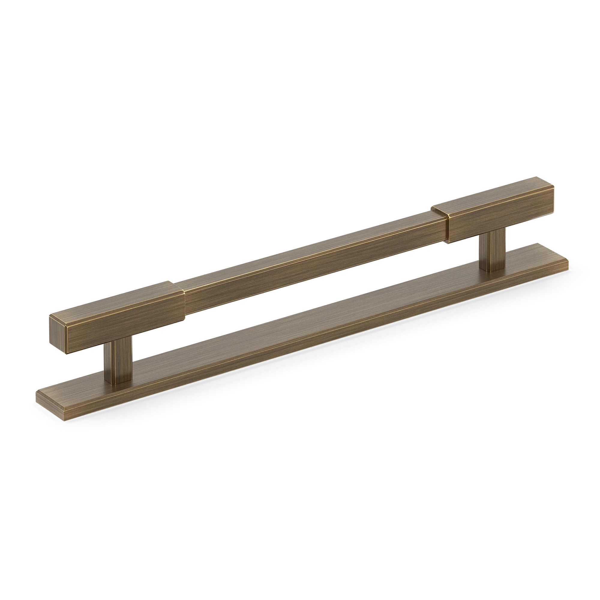 Armac Martin Digbeth Plain Cabinet Handle with Backplate in 128mm / Satin Antique Satin Lacquered