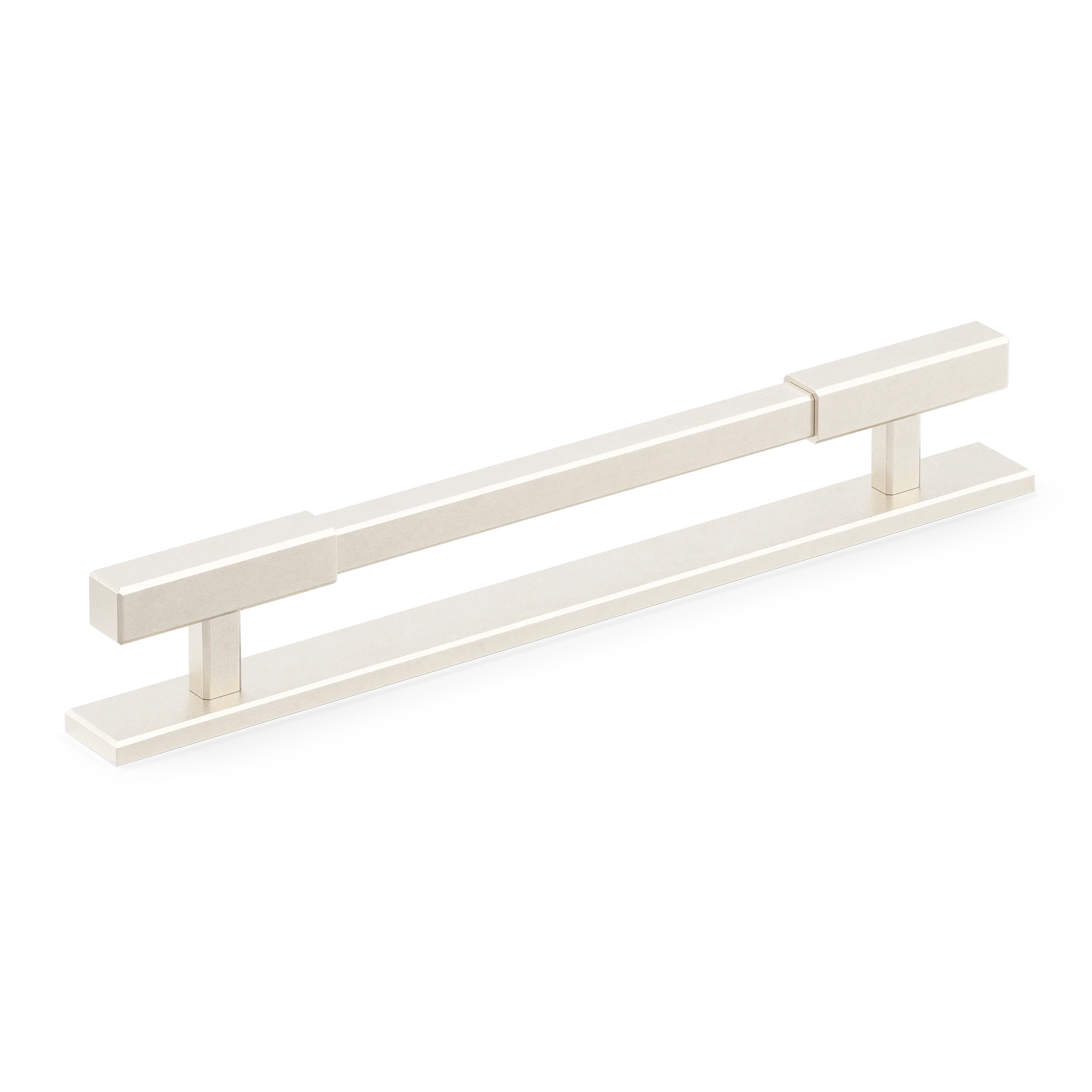 Armac Martin Digbeth Plain Cabinet Handle with Backplate in 128mm / Satin Nickel Plate