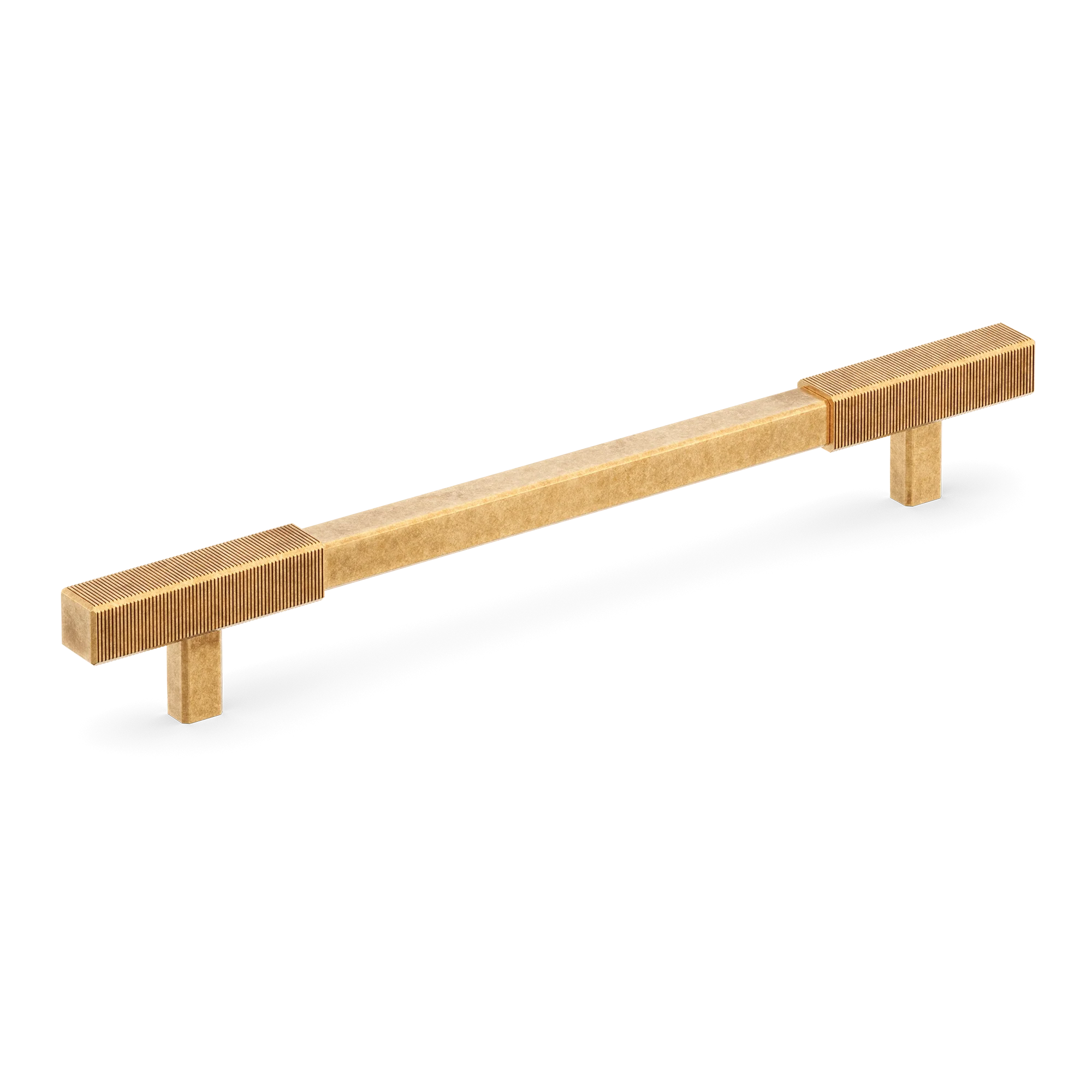 Armac Martin Digbeth Ridged Cabinet Handle without Backplate in 128mm / Burnished Brass