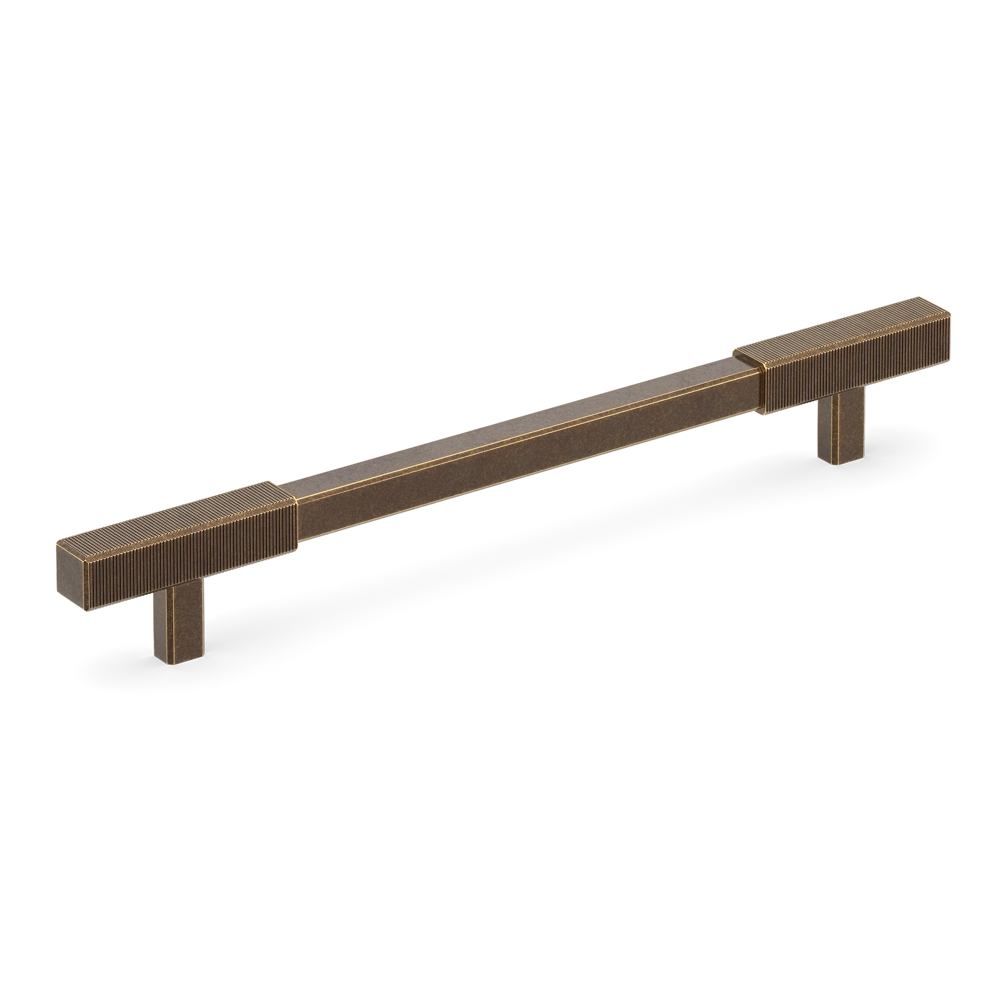 Armac Martin Digbeth Ridged Cabinet Handle without Backplate in 128mm / Dark Aged Brass