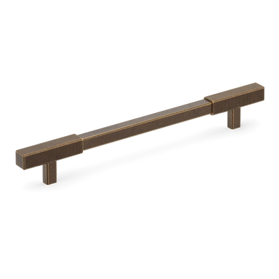 Armac Martin Digbeth Ridged Cabinet Handle without Backplate in 128mm / Dark Aged Brass