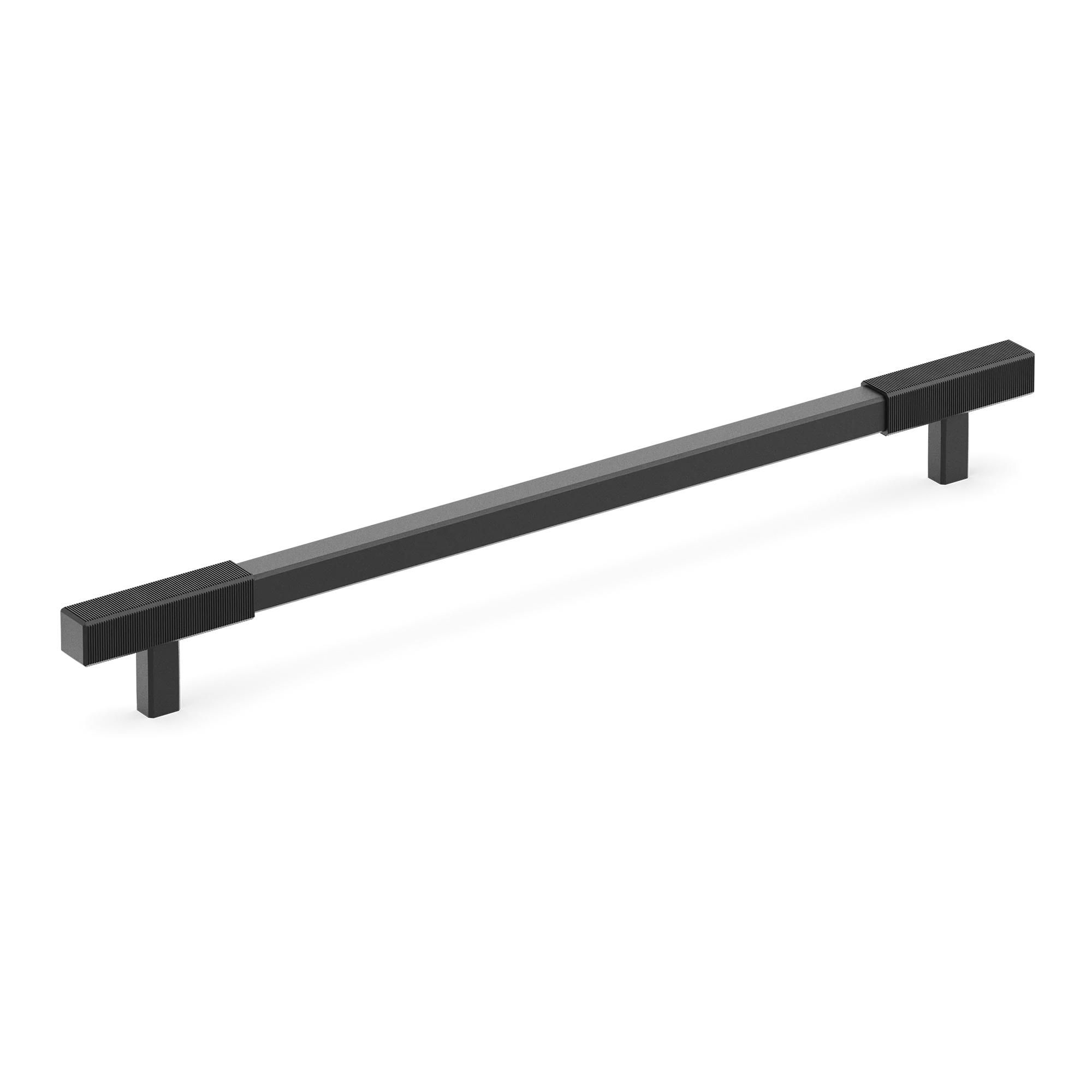 Armac Martin Digbeth Ridged Appliance Pull without Backplate in 384mm / Matt Black Lacquered