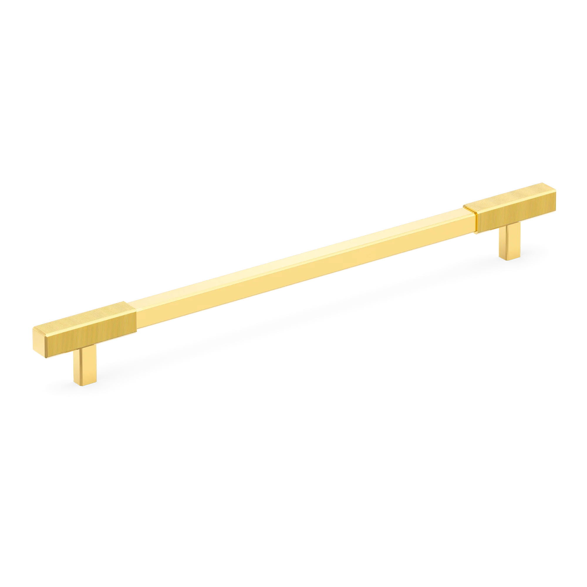 Armac Martin Digbeth Ridged Appliance Pull without Backplate in 384mm / Polished Brass Lacquered