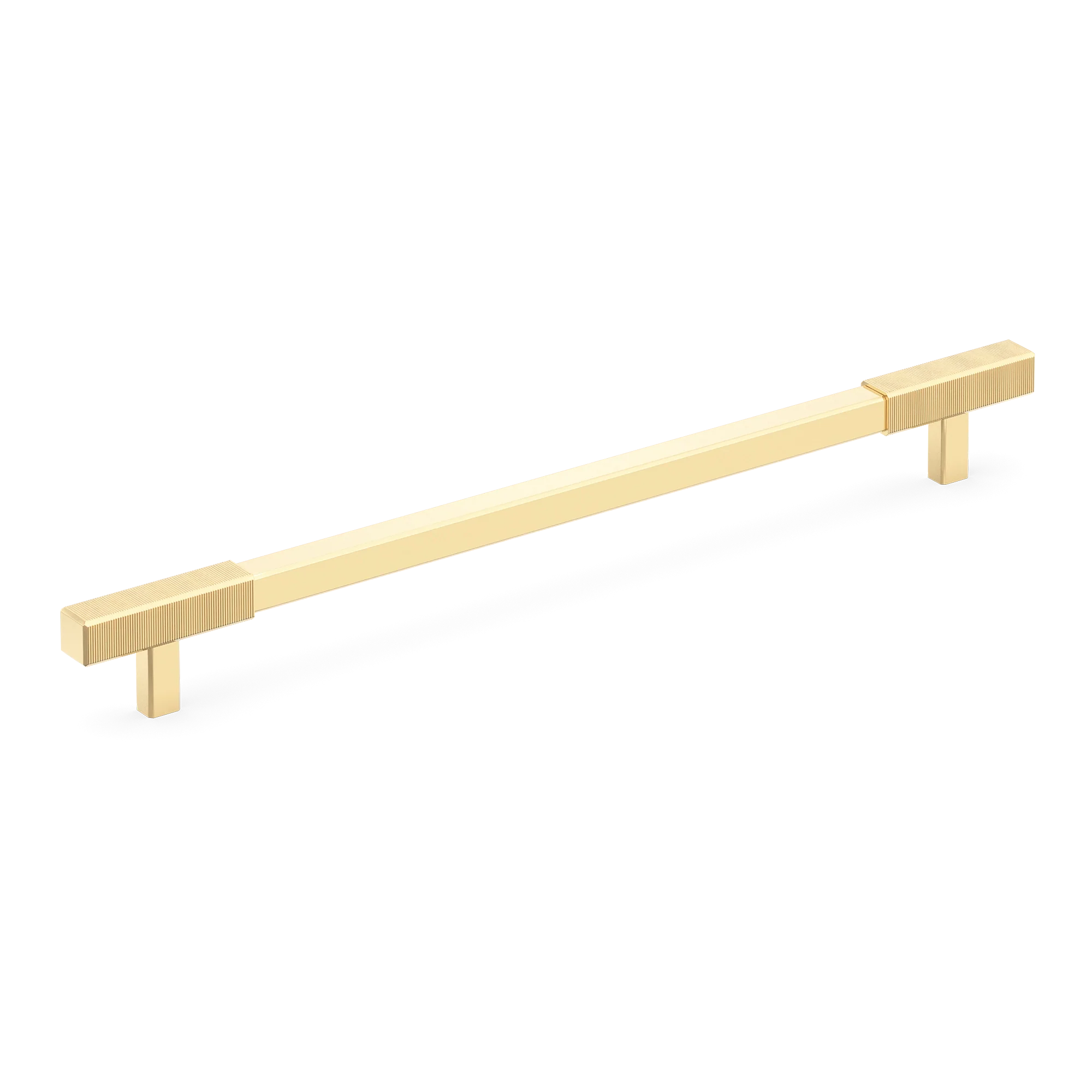 Armac Martin Digbeth Ridged Appliance Pull without Backplate in 384mm / Polished Brass Unlacquered