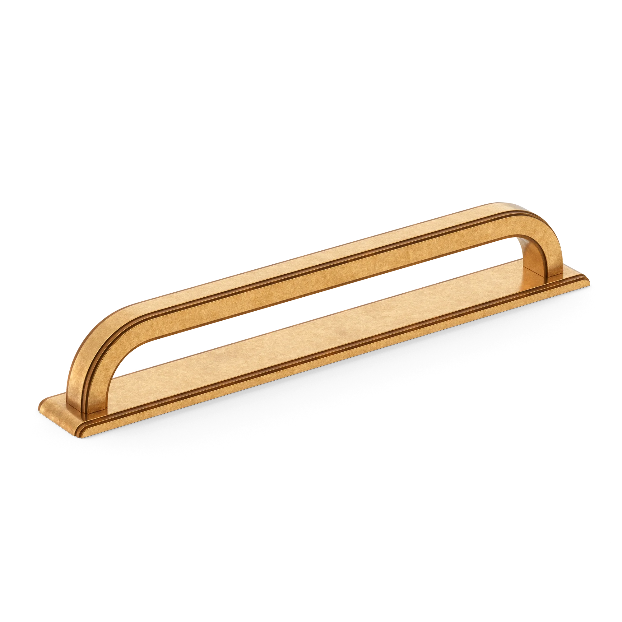 Armac Martin Dougan Cabinet Handle with Backplate in 96mm / Burnished Brass