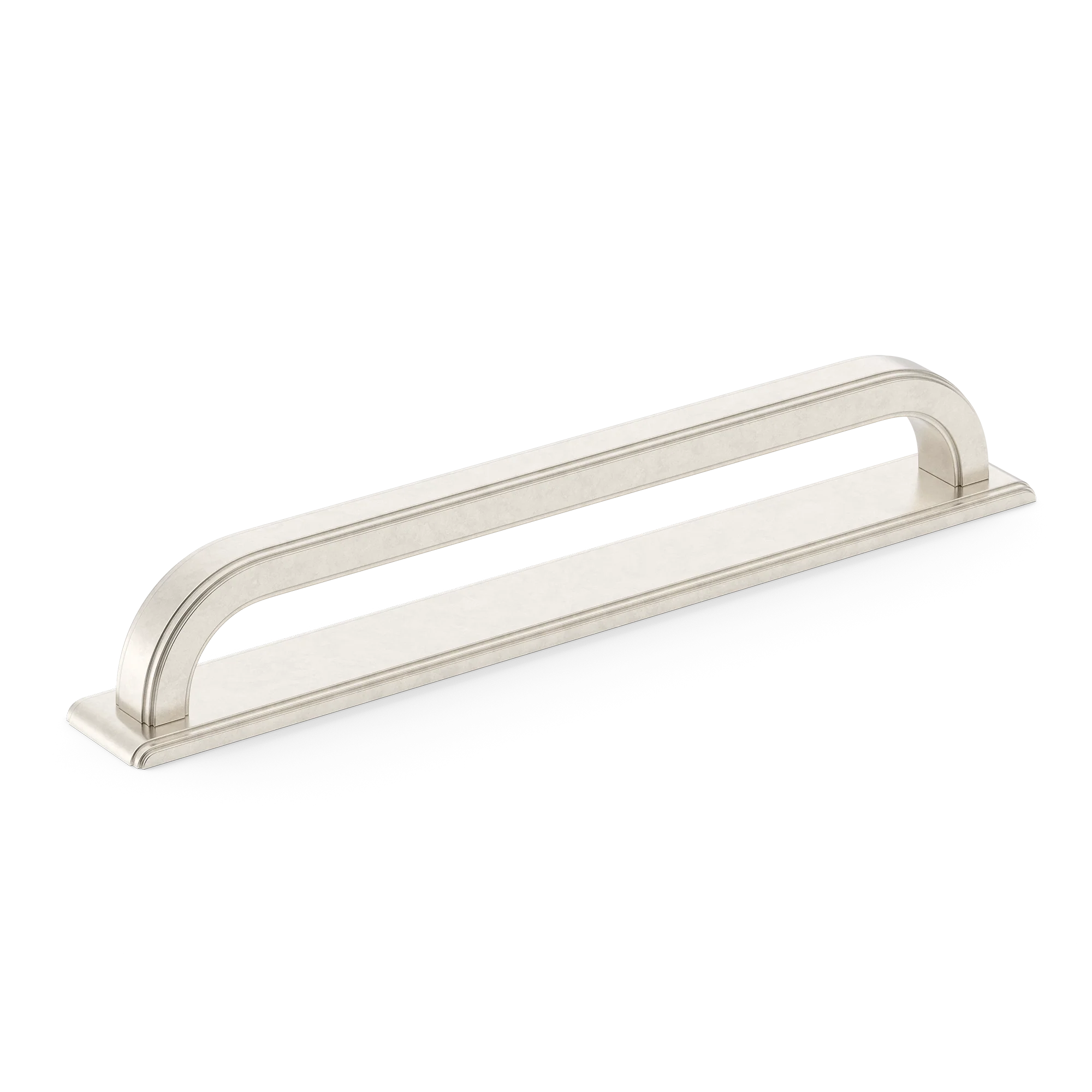 Armac Martin Dougan Cabinet Handle with Backplate in 96mm / Barrelled Nickel Plate