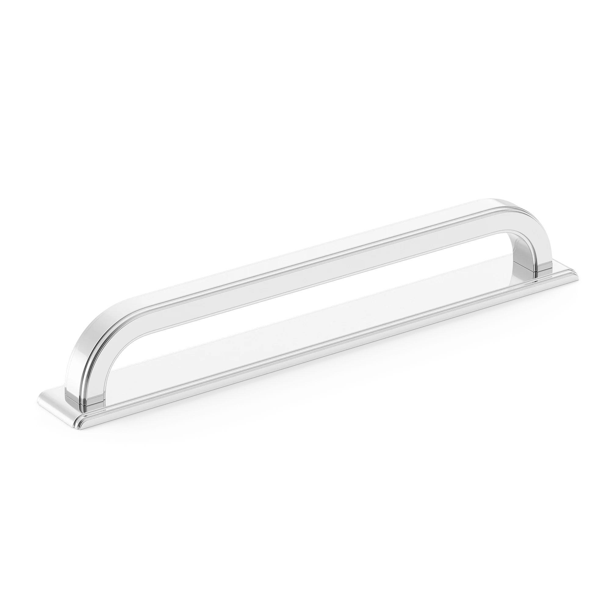 Armac Martin Dougan Cabinet Handle with Backplate in 96mm / Polished Chrome Plate