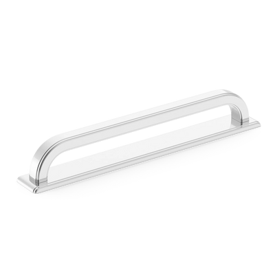 Armac Martin Dougan Cabinet Handle with Backplate in 96mm / Polished Chrome Plate