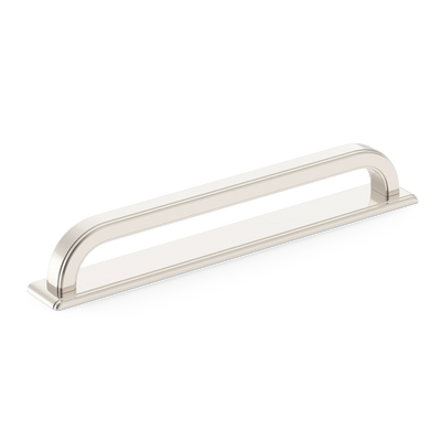 Armac Martin Dougan Cabinet Handle with Backplate in 96mm / Polished Nickel Plate