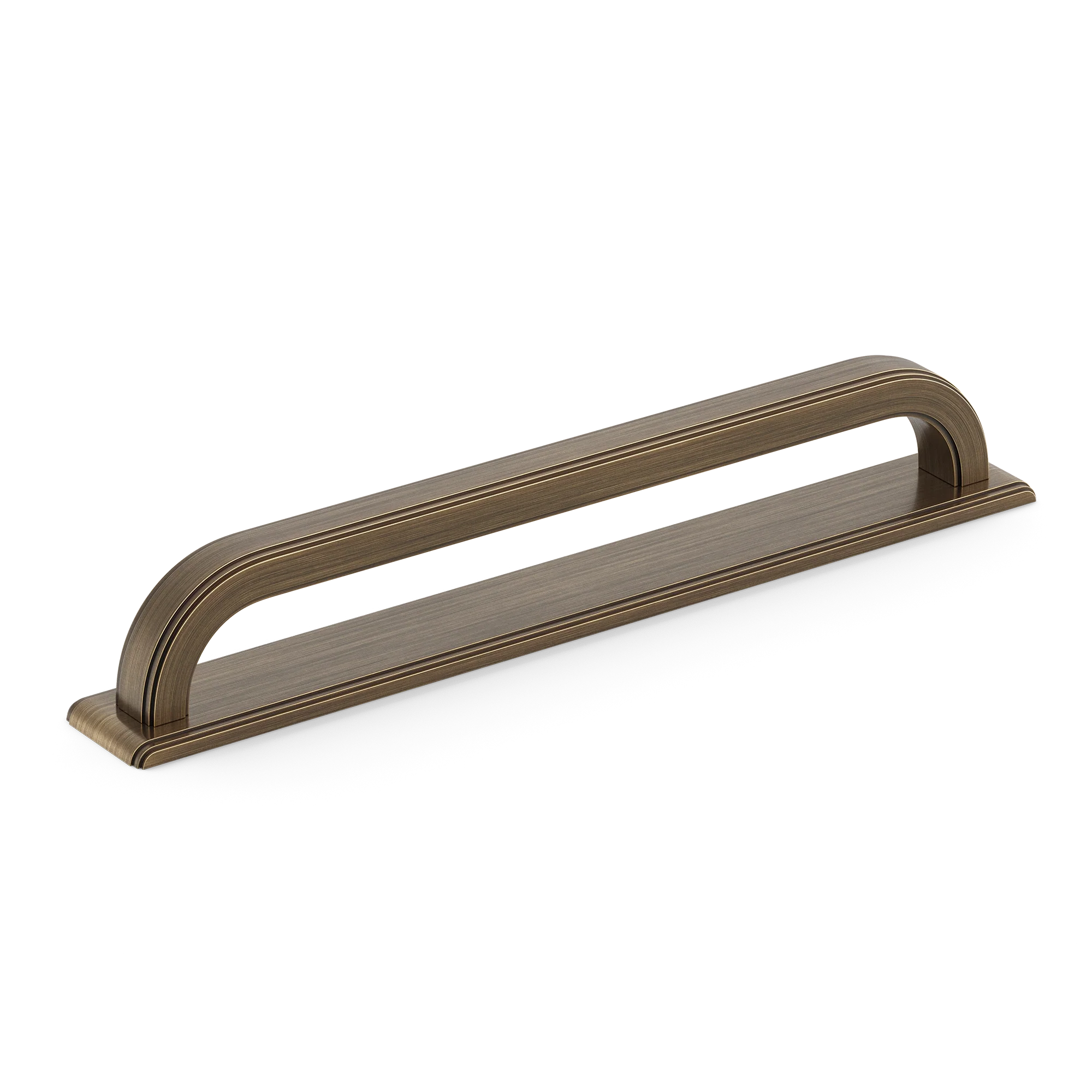 Armac Martin Dougan Cabinet Handle with Backplate in 96mm / Satin Antique Satin Lacquered