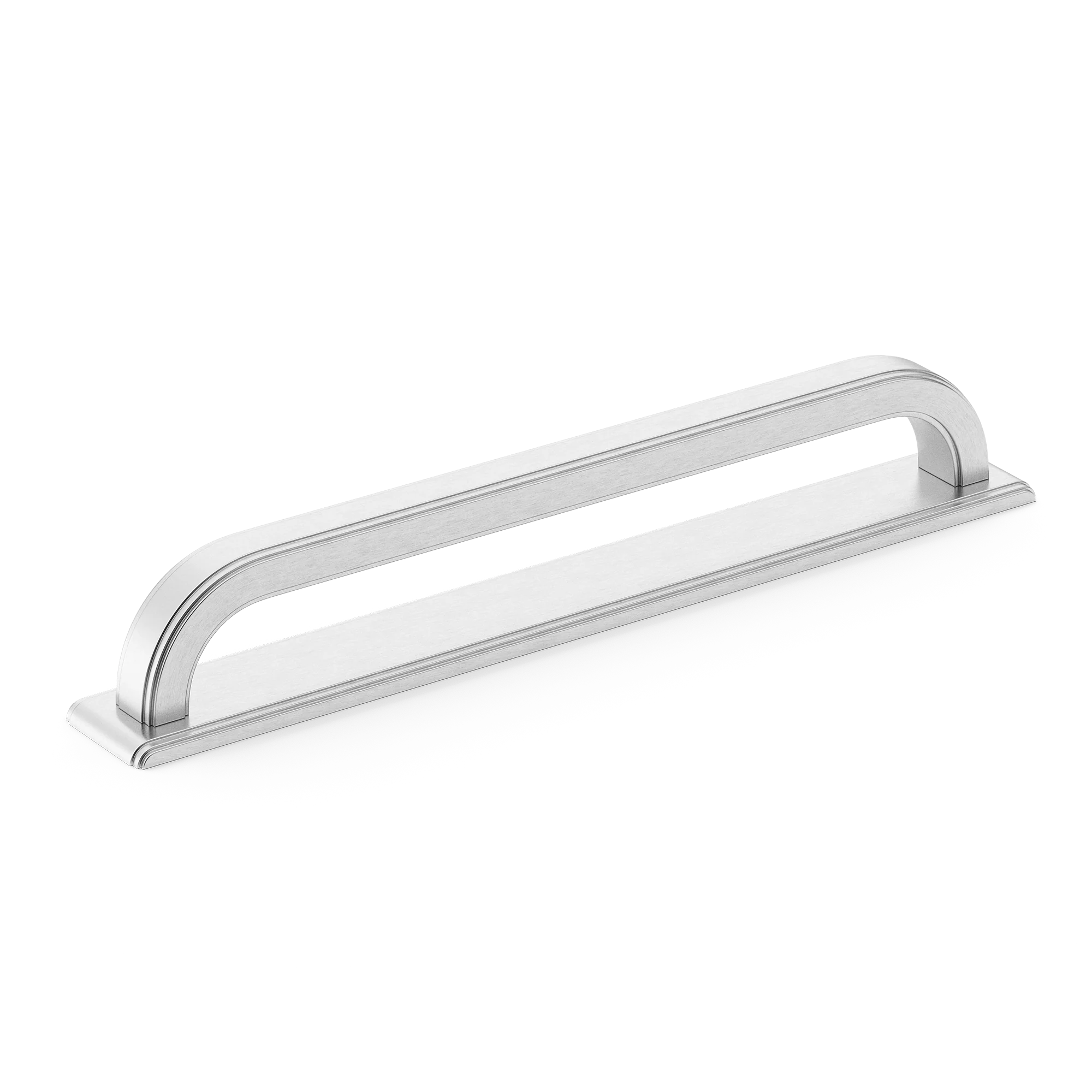 Armac Martin Dougan Cabinet Handle with Backplate in 96mm / Satin Chrome Plate