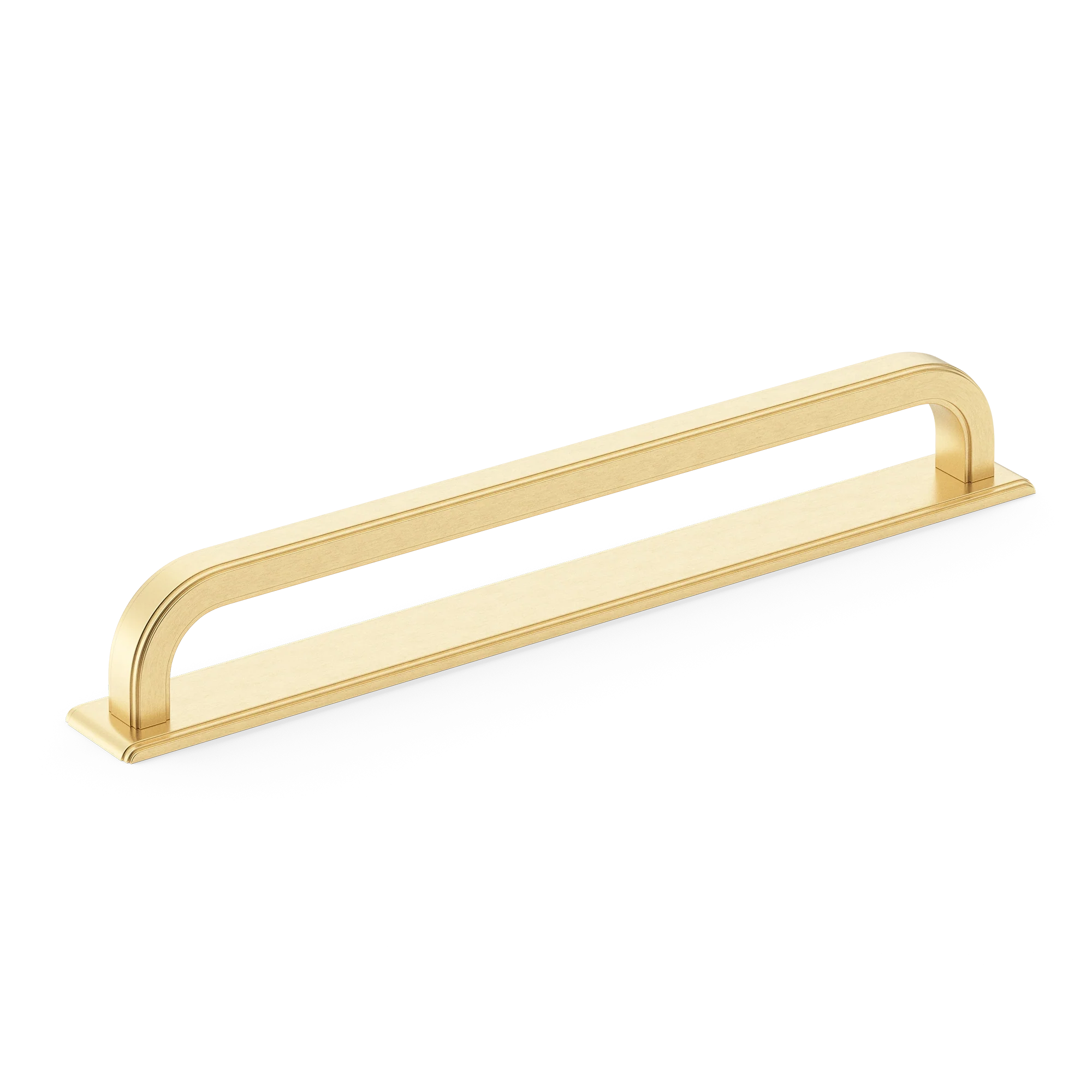 Armac Martin Dougan Appliance Pull with Backplate in 320mm / Satin Brass Unlacquered