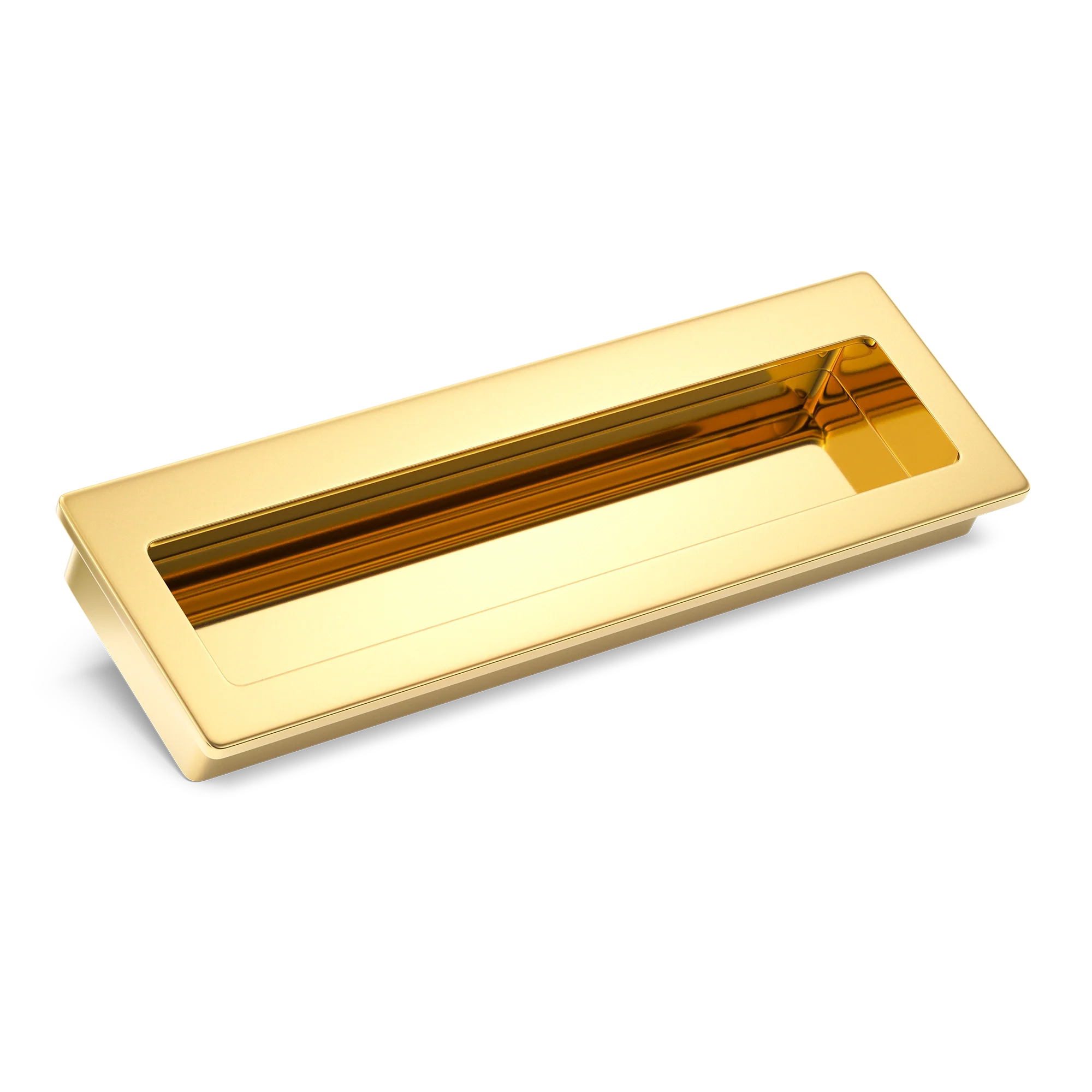Armac Martin Driffold Flush Pull in 100mm / Polished Brass Lacquered