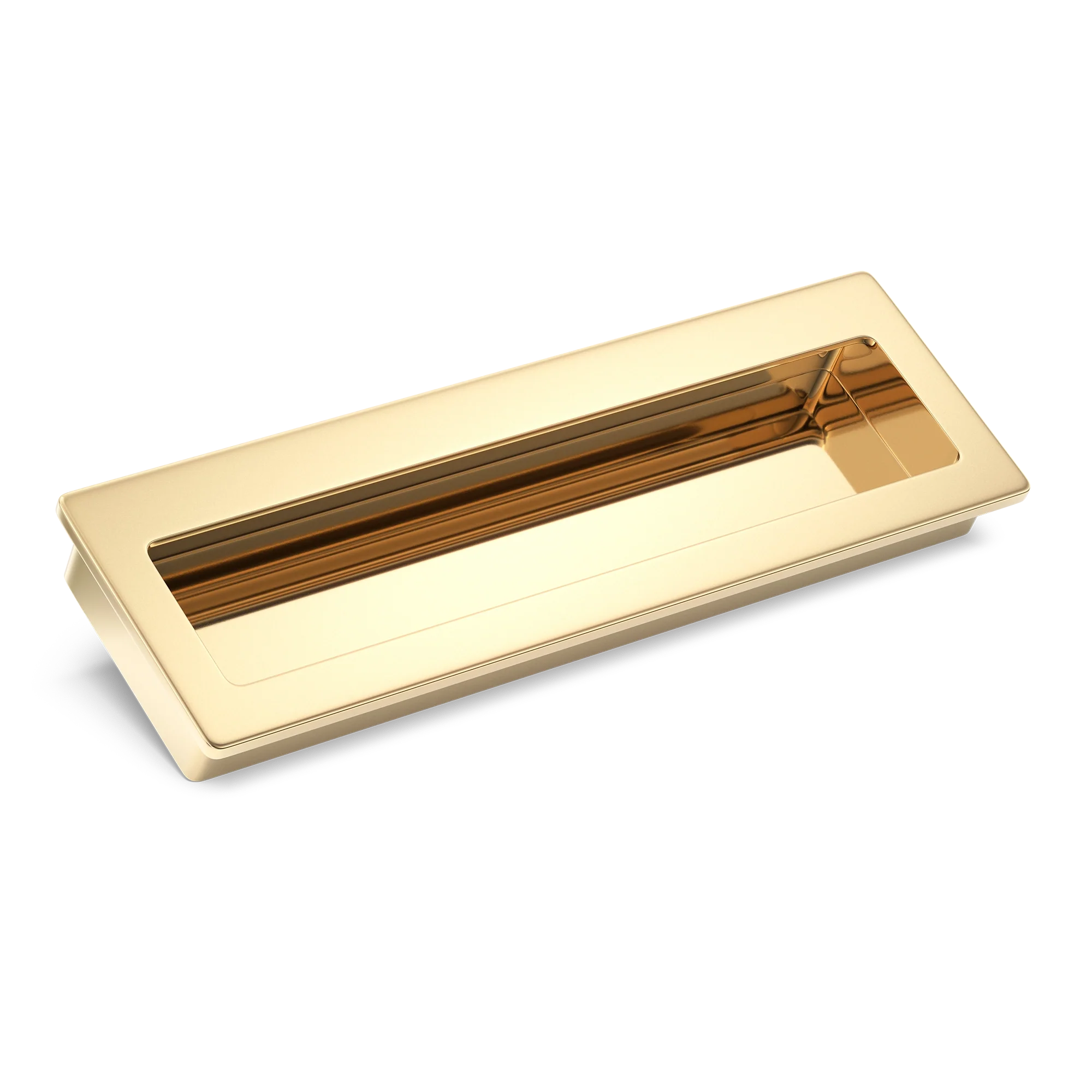 Armac Martin Driffold Flush Pull in 100mm / Polished Brass Unlacquered