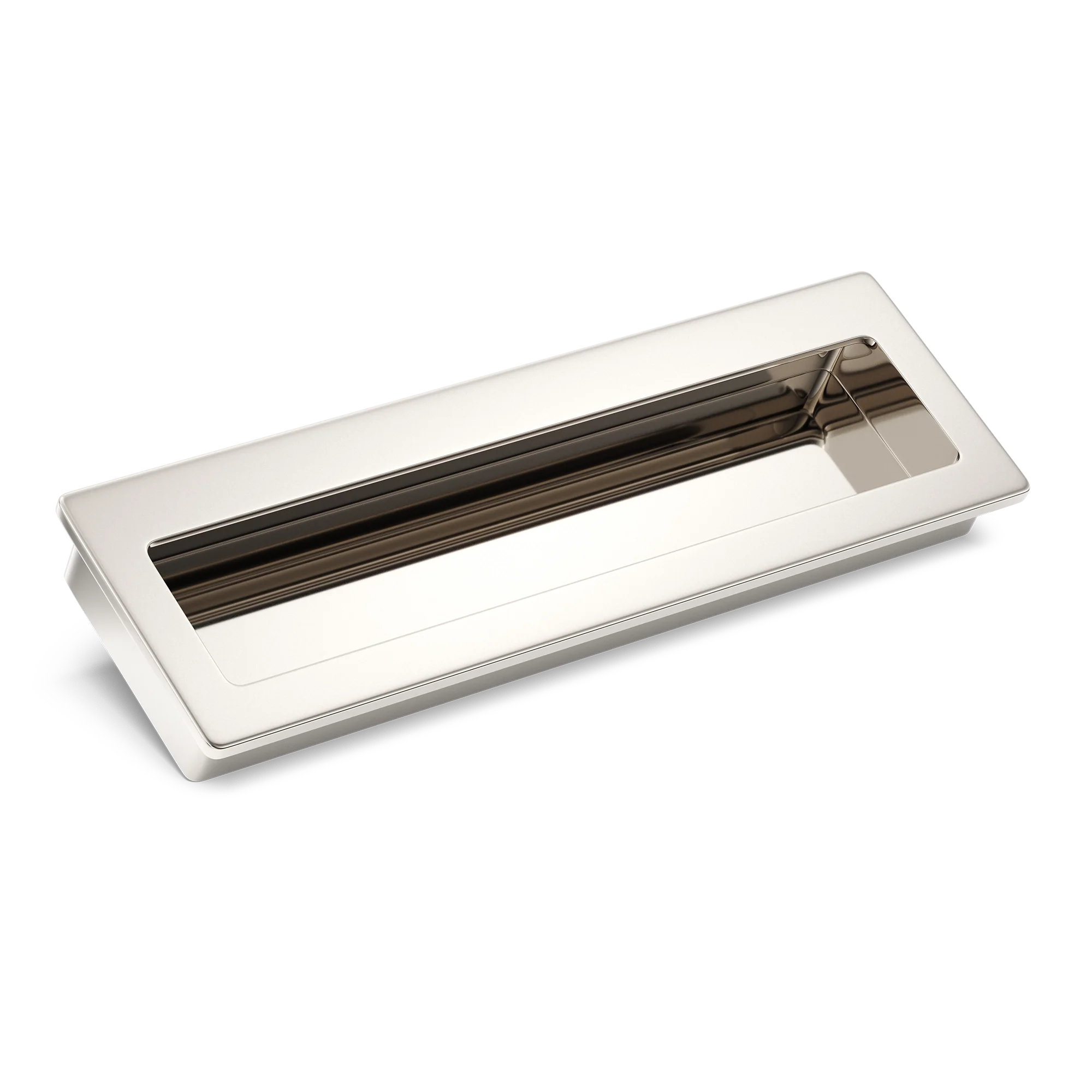 Armac Martin Driffold Flush Pull in 100mm / Polished Nickel Plate