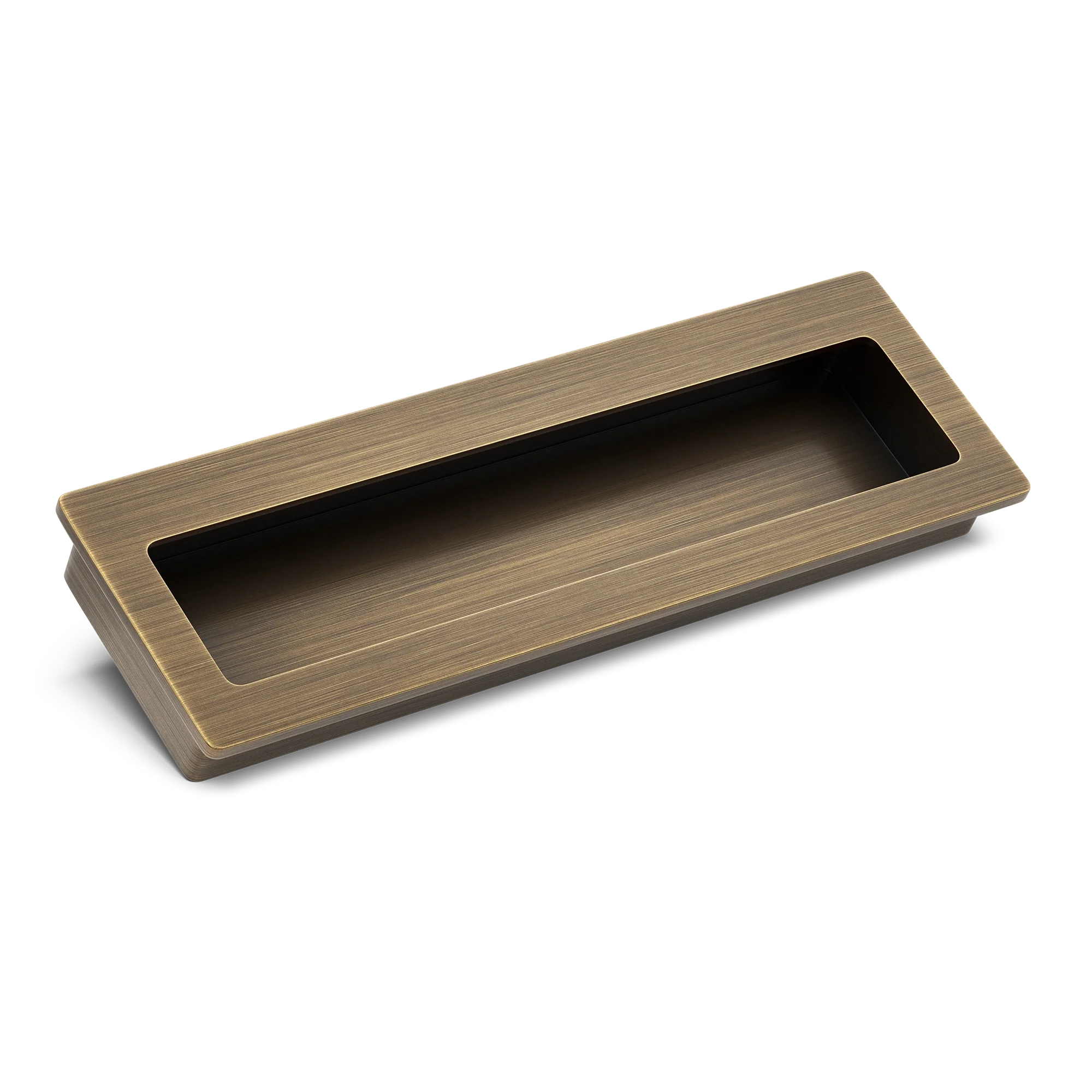 Armac Martin Driffold Flush Pull in 100mm / Satin Antique Satin Lacquered
