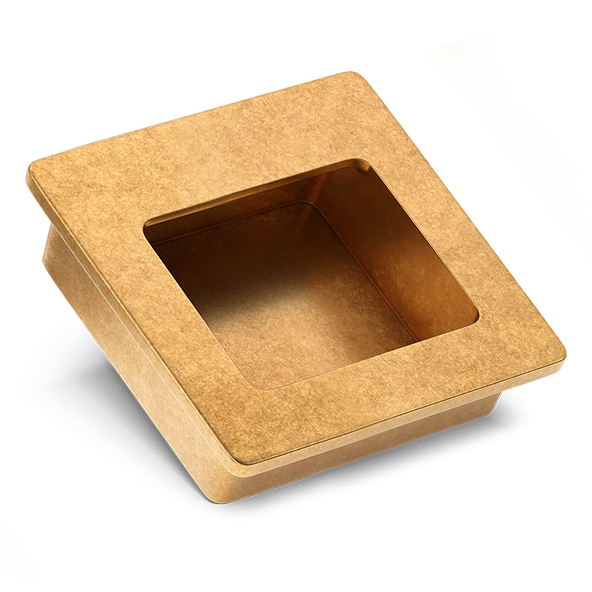 Armac Martin Driffold Square Flush Pull in 57mm / Burnished Brass