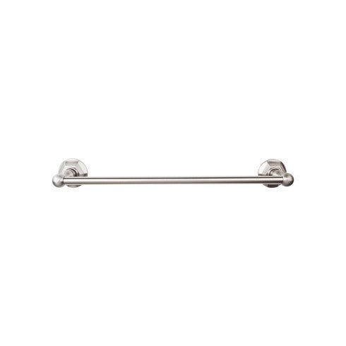 Top Knobs Edwardian Bath Towel Bar Single, Hex Backplate 30" in Brushed Satin Nickel