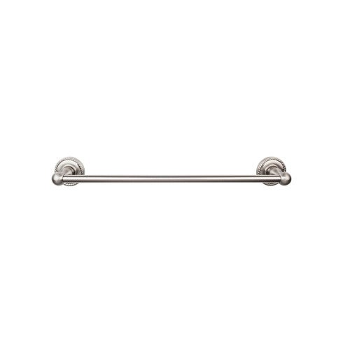 Top Knobs Edwardian Bath Towel Bar Single, Rope Backplate 30" in Brushed Satin Nickel