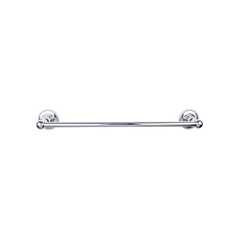 Top Knobs Edwardian Bath Towel Bar Single, Beaded Backplate 30" in Polished Chrome