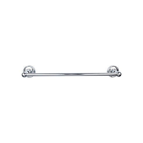 Top Knobs Edwardian Bath Towel Bar Single, Ribbon Backplate 30" in Polished Chrome