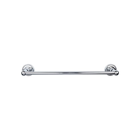 Top Knobs Edwardian Bath Towel Bar Single, Rope Backplate 30" in Polished Chrome