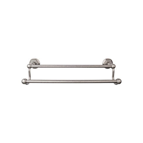 Top Knobs Edwardian Bath Towel Bar Double, Hex Backplate 30" in Antique Pewter
