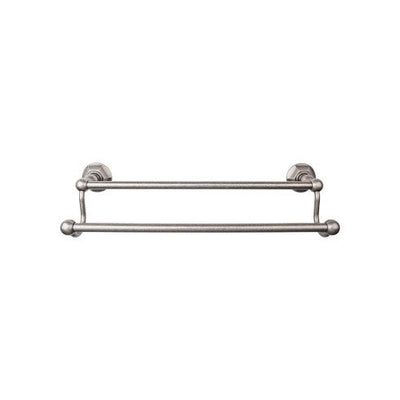 Top Knobs Edwardian Bath Towel Bar Double, Hex Backplate 30" in Antique Pewter