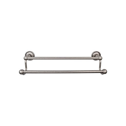 Top Knobs Edwardian Bath Towel Bar Double, Ribbon Backplate 30" in Antique Pewter