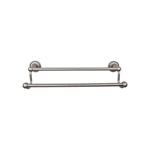 Top Knobs Edwardian Bath Towel Bar Double, Rope Backplate 30" in Antique Pewter