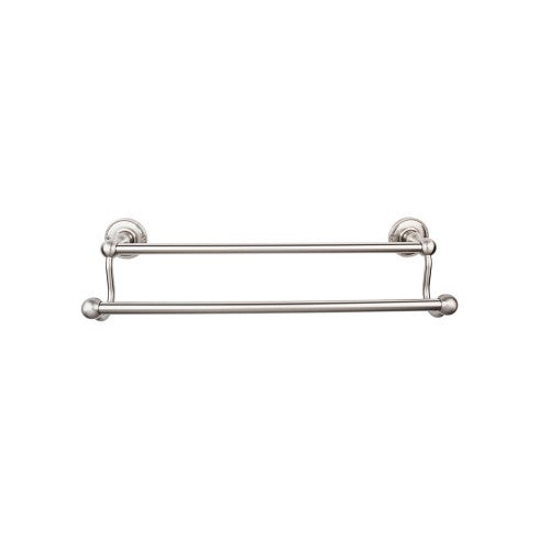 Top Knobs Edwardian Bath Towel Bar Double, Beaded Backplate 30" in Brushed Satin Nickel