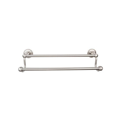 Top Knobs Edwardian Bath Towel Bar Double, Beaded Backplate 30" in Brushed Satin Nickel