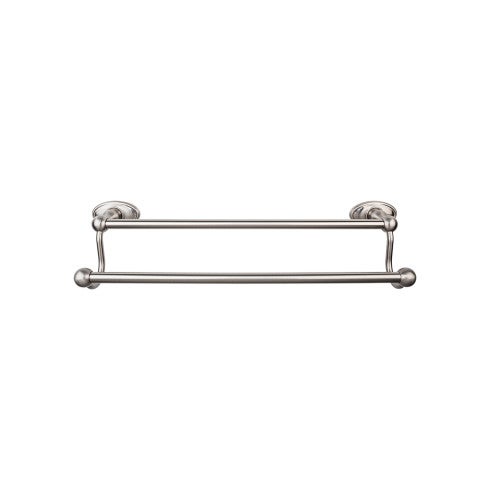 Top Knobs Edwardian Bath Towel Bar Double, Oval Backplate 30" in Brushed Satin Nickel
