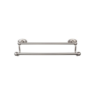 Top Knobs Edwardian Bath Towel Bar Double, Oval Backplate 30" in Brushed Satin Nickel